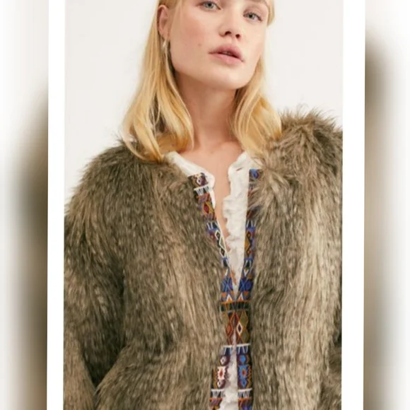 NWT Free People Faux Fur Jacket - Picture 8 of 14